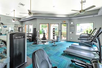 Fitness center with treadmills and exercise machines